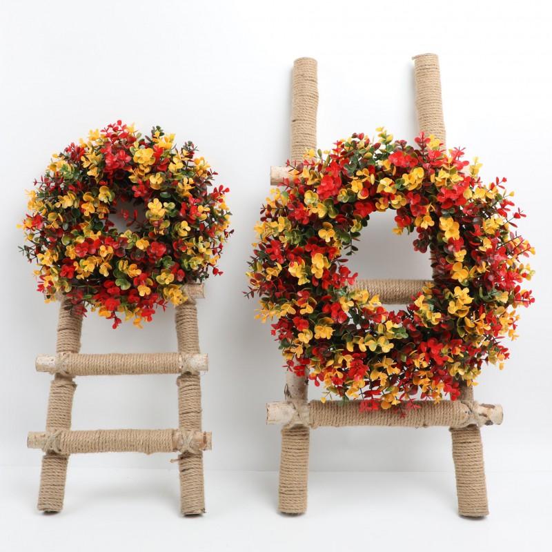 Artificial Eucalyptus Wreath Christmas Thanksgiving Halloween Home Door Decor Fake Flower Props