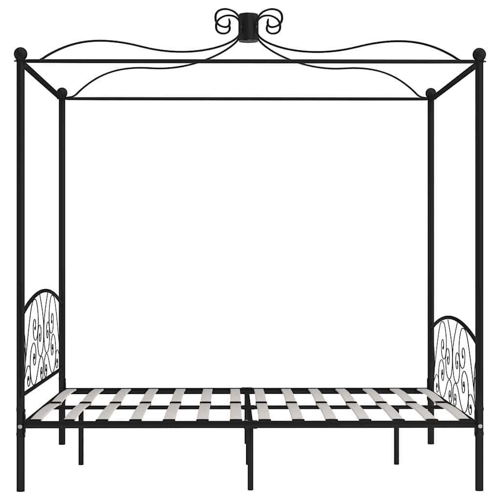 Black Metal Canopy Bed Frame 180 x 200 cm