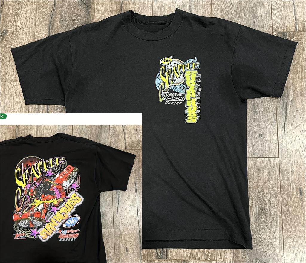 Vintage 1996 AMA Supercross Series Seattle Jeremy Mcgrath Shirt Motocross Four Seasons Can Wear 220g Heavy of Fashion Shirts