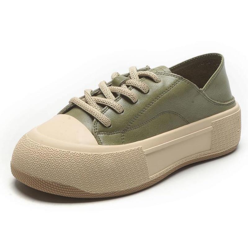 Женские кроссовки на платформе из натуральной кожи, весенние повседневные вулканизированные туфли, женские осенние туфли на толстой подошве в стиле ретро для скейтбординга