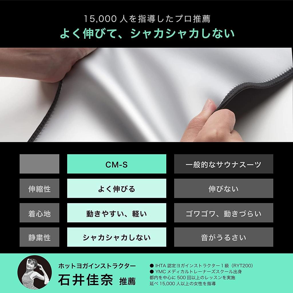 Charmake Body Sauna and Top and Bottom Includes Sports Washable Gray CM-S Suit, Men's Women's Set, Bra, Video, (Size 2XL, (Women's))