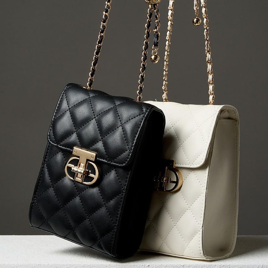 2025 New Genuine Leather Mini Phone Bag, Commuting Crossbody Small Bag, Quilted Chain Women's Bag, Fashionable Handbag for Women