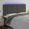 VidaXL LED Headboard Bedroom Furniture Double Bed Accessory Head of Bed Frame Interior Dark Grey 3122925