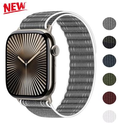 Роскошный нейлоновый ремешок для Apple Watch S10 46 мм 42 мм, спортивный ремешок с плетением для iWatch Series 10 9 8 7 Ultra 2 49 мм 45 мм 44 мм 42 мм 41 40 38 мм браслет