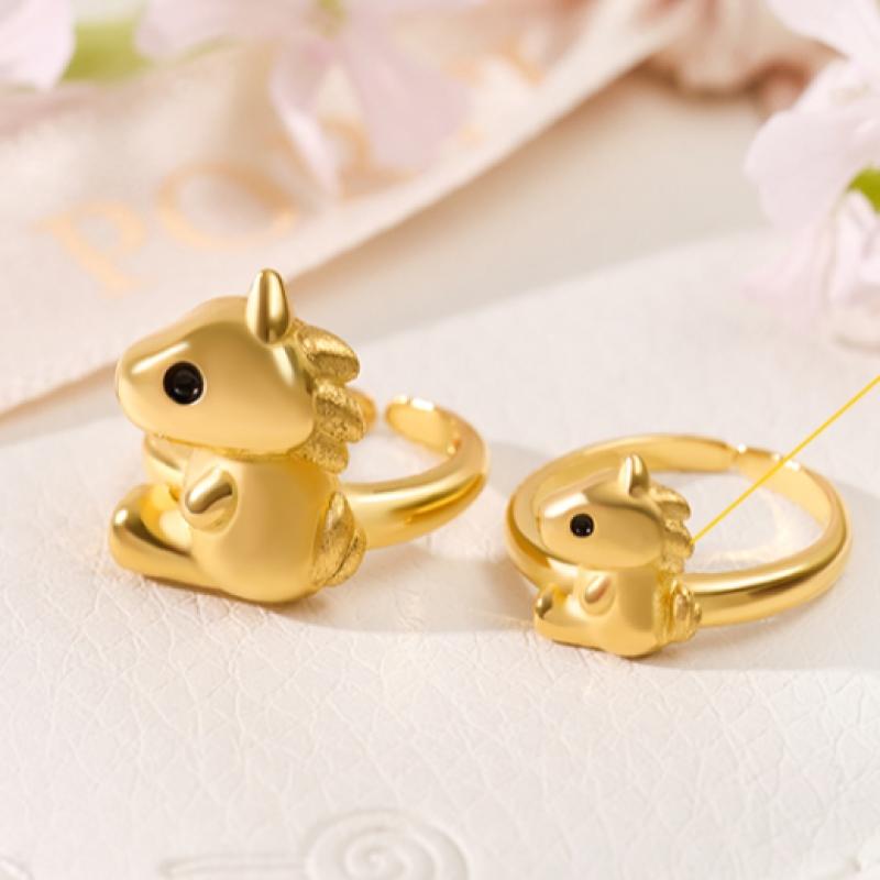 Porti 24k Gold Red Horse Ring 1g