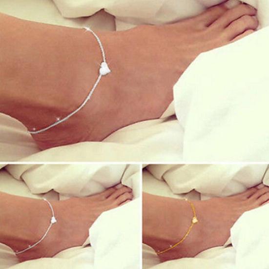 Женщины Любовь Сердце Лодыжки Браслет Браслет Пляжные Сандалии Ноги Ювелирные Изделия