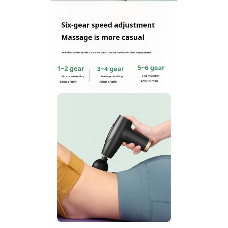 Black 4 Types Of Massage Heads Mini Fascia Gun Multi-Level Massage Gun Muscle Relaxation Massage Equipment Portable Vibration Massager