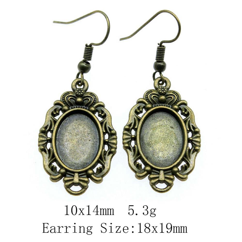 Подарки для женщин Винтажные серьги Овальные серьги-крючки Стеклянный кабошон Основание Подставка Подставка Серьги-подвески и подвески Женские сумки Серьги