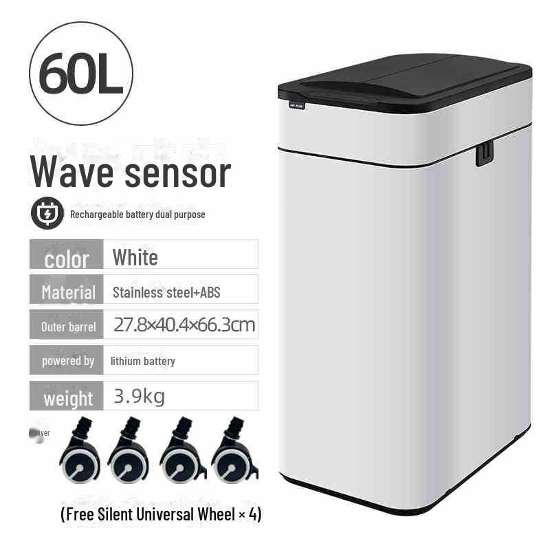 Jieanhui Smart Induction Trash Box с крышкой для ванной комнаты, кухни и гостиной - Автоматическая упаковка