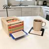 Card Coasters 1 Set Retro Tech Floppy Disk Coaster with Holder 3D Printed Card-Style Drink Easy Clean Pads Mats for Desk Home Heat-Resistant