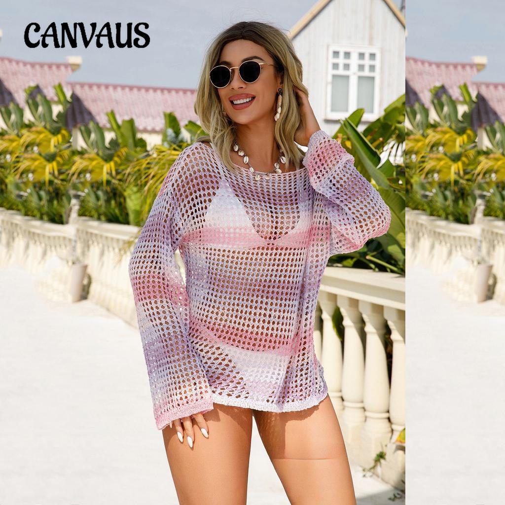 Women's New Summer Hollow Leakage Beachwear One Neck Sunscreen Knitwear