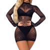 Дамы Сексуальное сетчатое мини-платье в сетку Цельные платья Боди Женское белье Женское прозрачное платье с открытой спиной Нижнее белье Сексуальные костюмы размера плюс