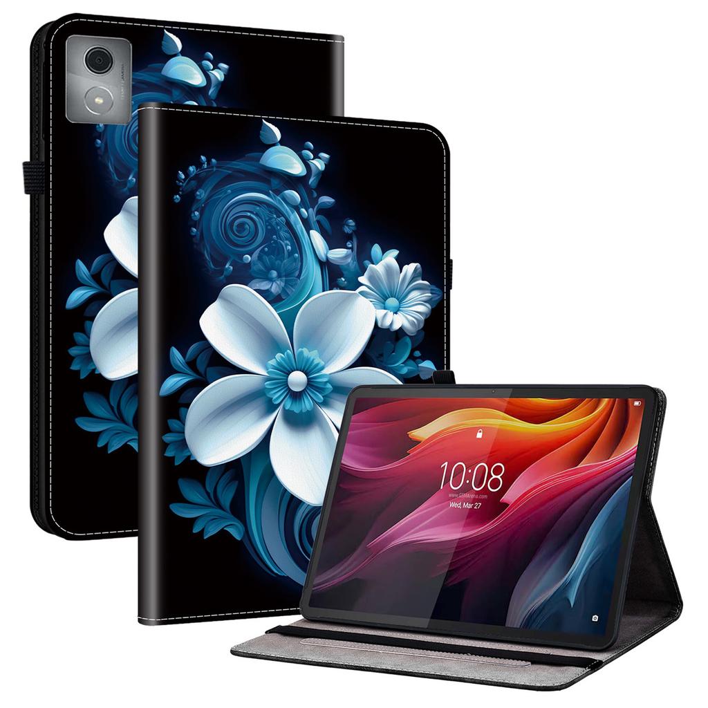 Кожаный чехол для Lenovo Tab K11 Plus/M11 Plus/Xiaoxin Pad Plus (2024) Чехол-подставка с принтом и слотами для карт