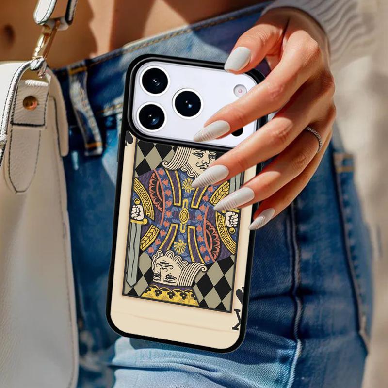 Чехол для телефона с игральными картами "Король Пик" для iPhone 17 Air 14 15 13 12 Max Чехол для Apple 14 15 16 16e 11 Pro Max Plus