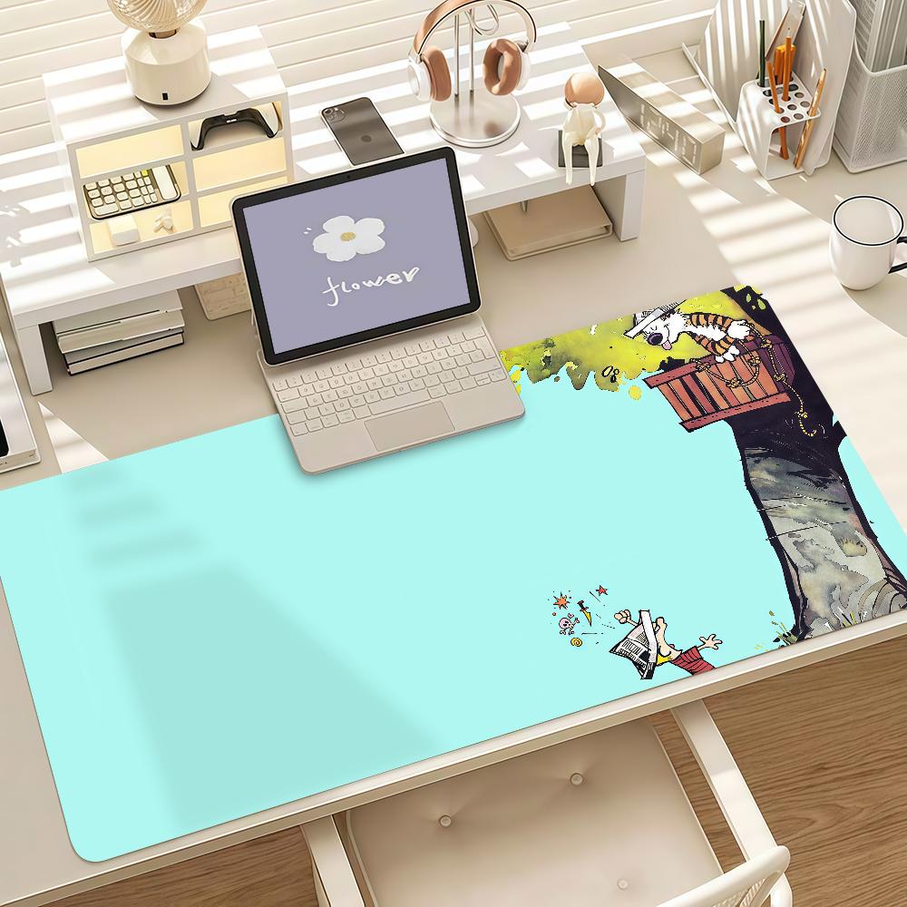 Fairy Tale Books C-Calvin And H-Hobbes Mouse Pad Anti Slip Rubber Edge Locked Thickened Laptop Gaming Desk Mat