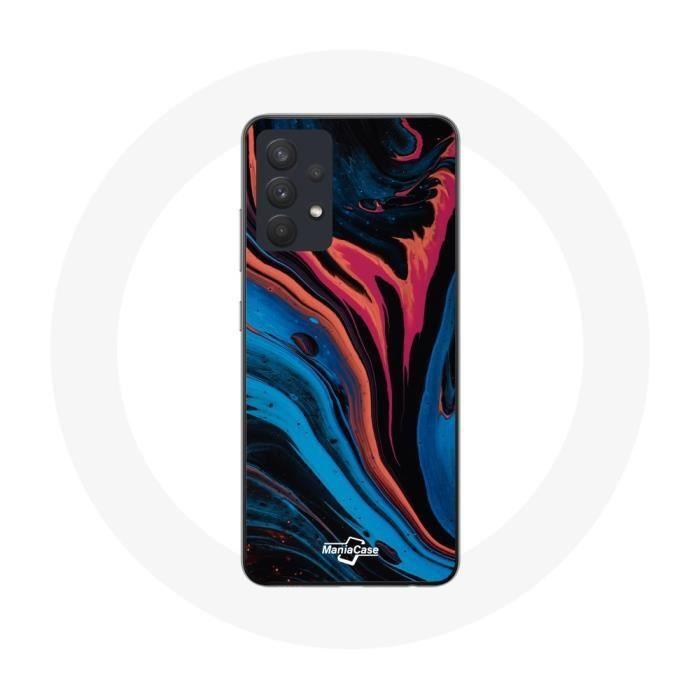 Coque pour Samsung Galaxy A13 5G Texture abstraite bleu noir rouge