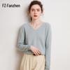 Fanzhen Women's V-Neck 100% Cashmere Sweater