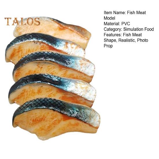 5 шт. имитация мяса рыбы, реалистичная поддельная рыбная фигурка, украшение для стейка, фотореквизит, реалистичная ролевая игра, статуэтка для витрины, украшение для витрины