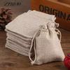 10/20Pcs Drawstring Burlap Gift Bags - Reusable Jute Pouches for Chocolate, Jewelry Packaging - Wedding Favors & Party Decor Supplies