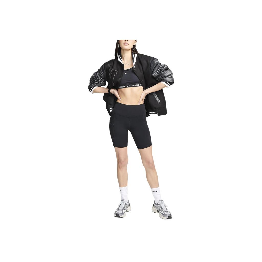 Nike Solid Outdoor High Waist Slim Fit Casual Shorts Women Bottoms Black FZ6758-010