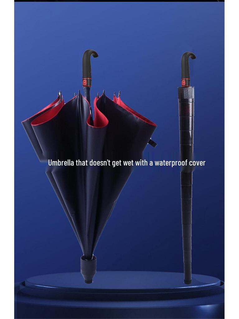 Большой двухцелевой зонт для гольфа со встроенным водонепроницаемым чехлом, красочный дизайн, подходит для любой погоды.