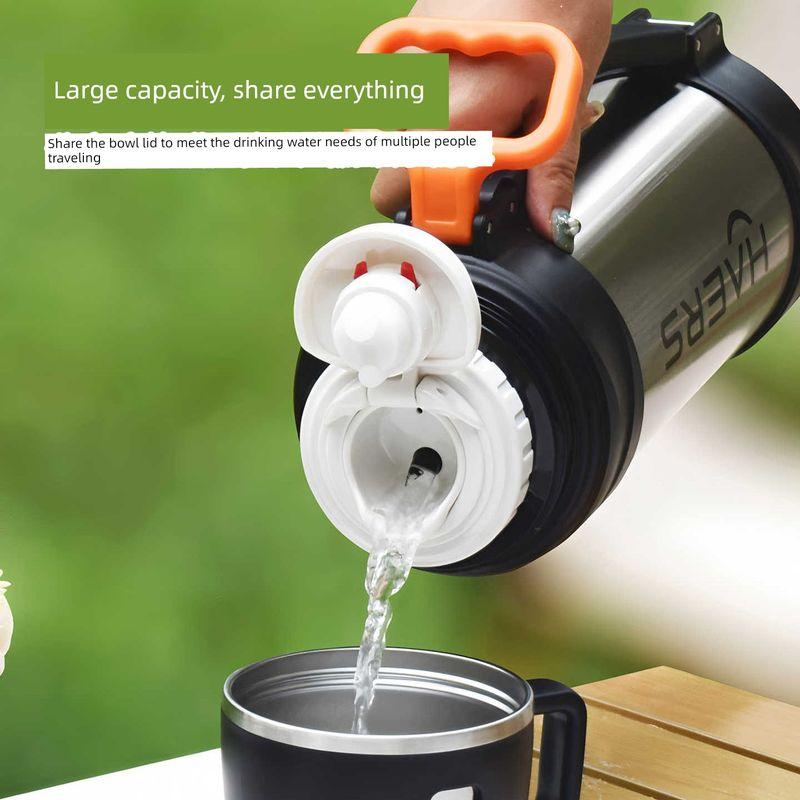 Hals Insulated Kettle for Outdoor Use, Car Travel, Stainless Steel Water Bottle, Large Capacity Thermos, Hot Water Bottle, 2025 New Model
