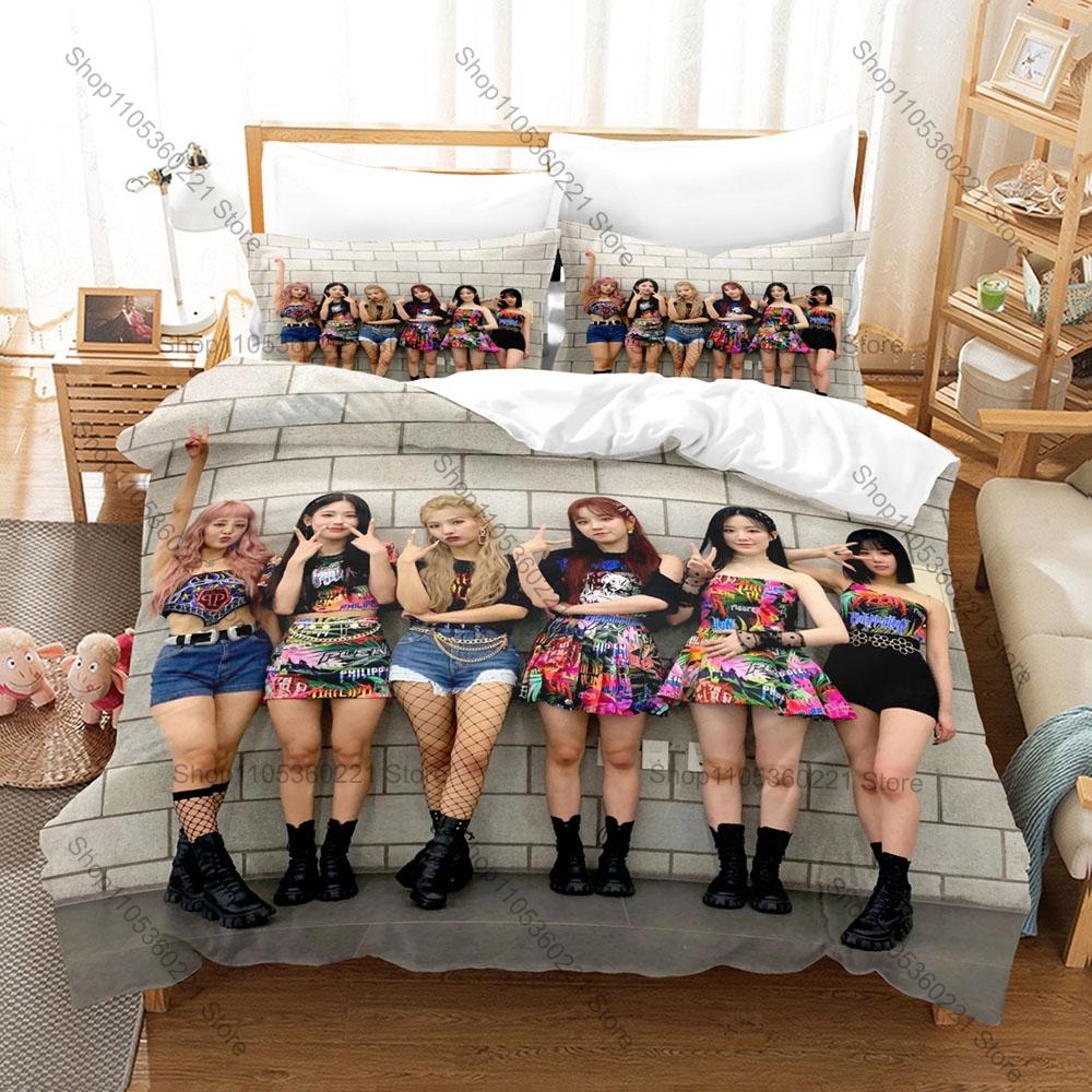 GIDLE K-pop Idol Duvet Cover Set 1 Duvet Cover + 2 Pillowcases Korean Pop Music Fan Bed Linens Gift Kawaii Girls Home Textile