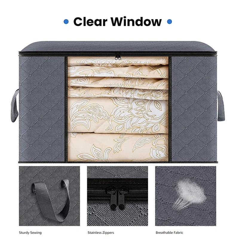 Большая вместительная сумка для хранения одежды, складные сумки для хранения одеял, контейнеры для хранения для организации одежды в шкафу для спальни