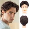 Synthetic Short Curly Wigs for Men Hair Wig with Bangs Fashion Hairstyle Natural Male Wigs Daily Cosplay
