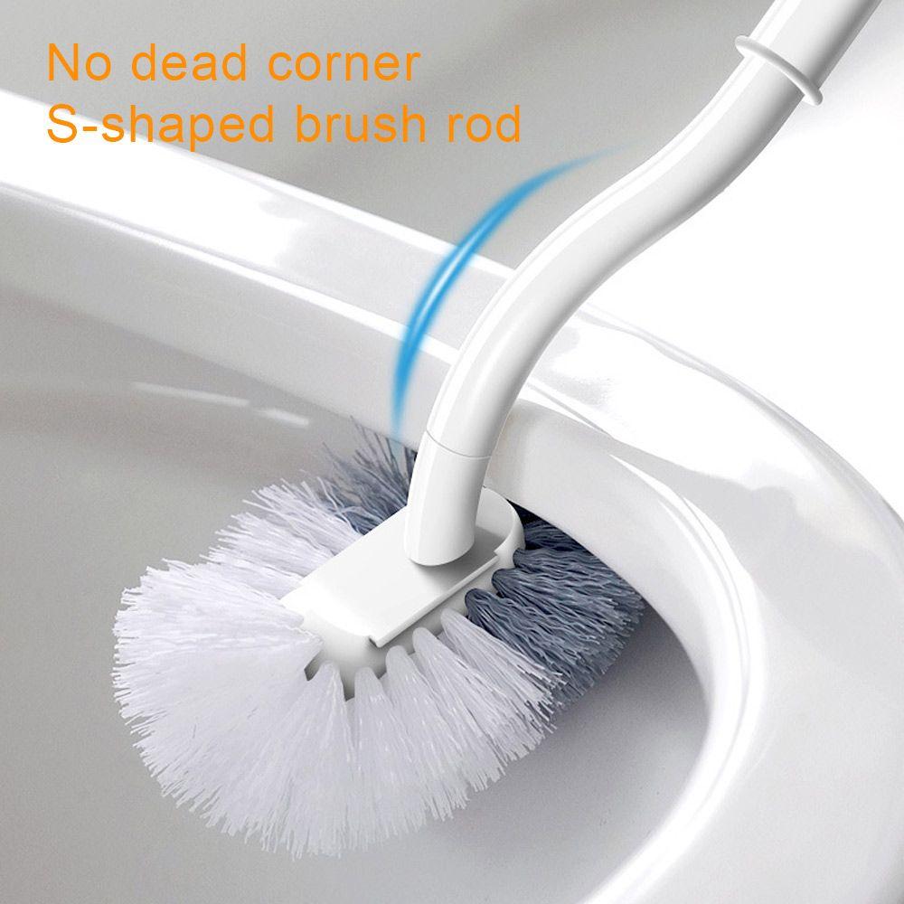 С базовой пластиковой туалетной щеткой с длинной ручкой, инструментами для чистки ванной комнаты, держателем для чистки без пробивания отверстий