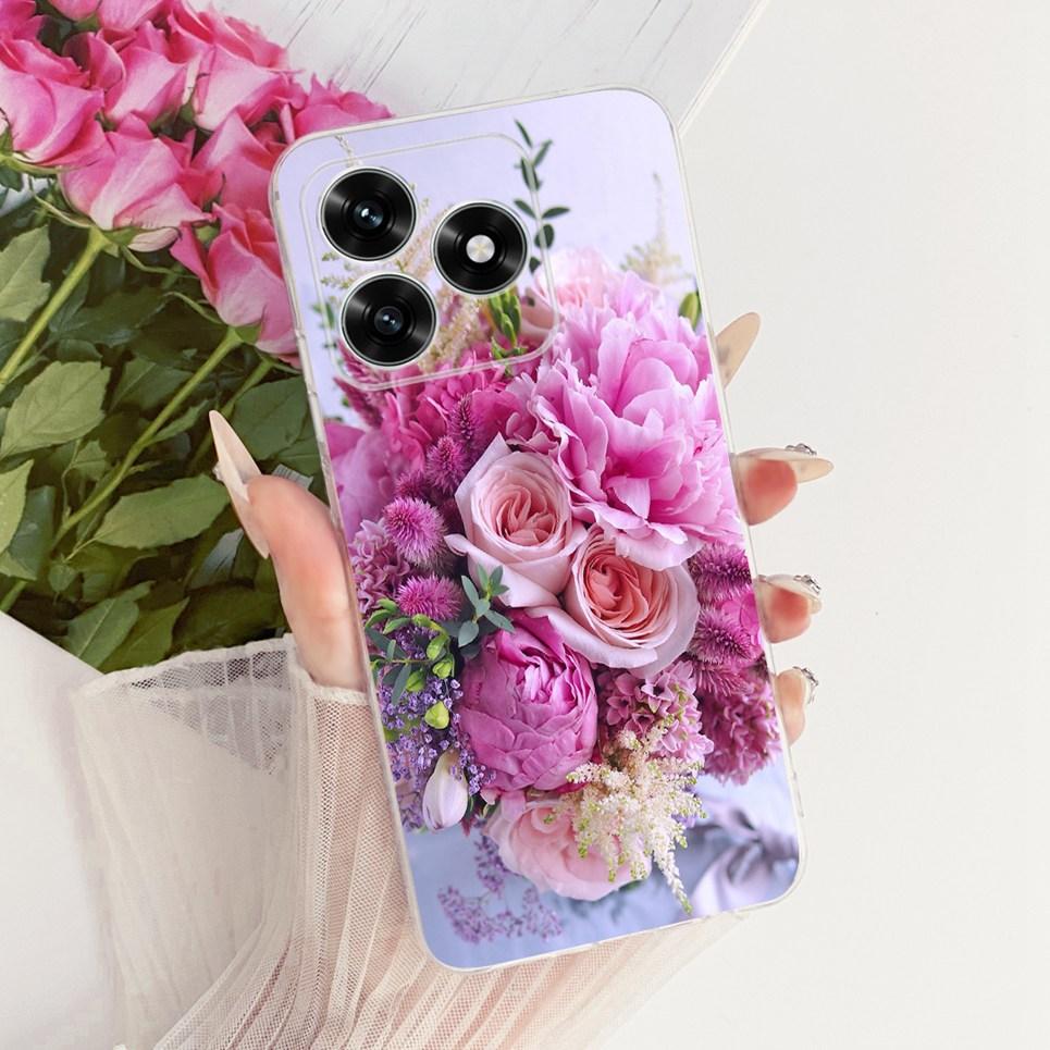 Чехол для телефона For Honor X5C / Huawei Honro X5C Plus, прозрачный, мягкий, из ТПУ, с рисунком «Цветы и Бабочки», новая модная задняя крышка