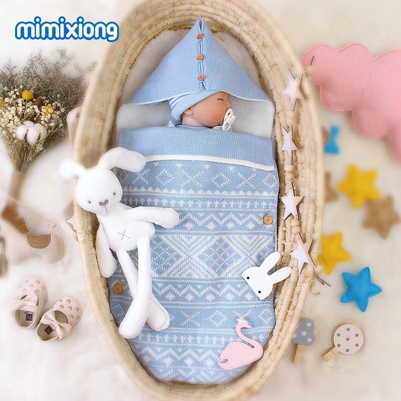 Knitted Jacquard Baby Sleep Sack Stroller Blanket Toddlers 3-8 Years Soft Acrylic Warm Lightweight