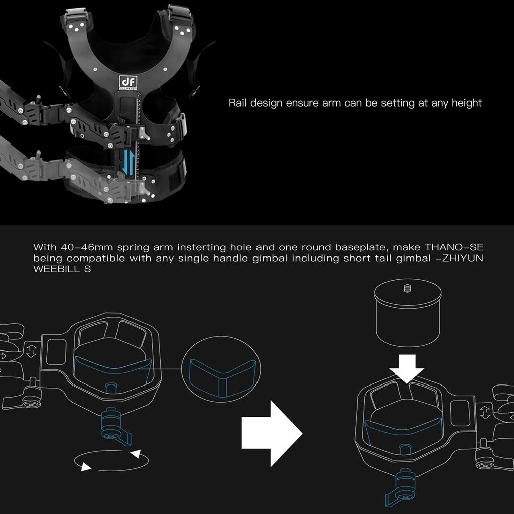 DF DIGITALFOTO THANOS SE Компактная наклоняемая универсальная система жилета с подвесом, грузоподъемность 2,8 кг, совместимая с