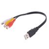 Usb Male Plug To 3 Rca Female Adapter Audio Converter Cable Usb To Rca