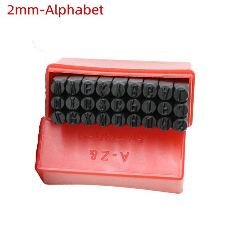 Цифровой штамп алфавита Углеродистая сталь Кожа Металл ЛОГОТИП Пуансон Набор DIY Ювелирные изделия Номер Буква Пуансоны Инструменты 2/2.5/3/4/5/6/8/10/12.5мм
