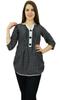 Women Wear Textured Print Casual 3 4 Sleeve Short Cotton Kurti