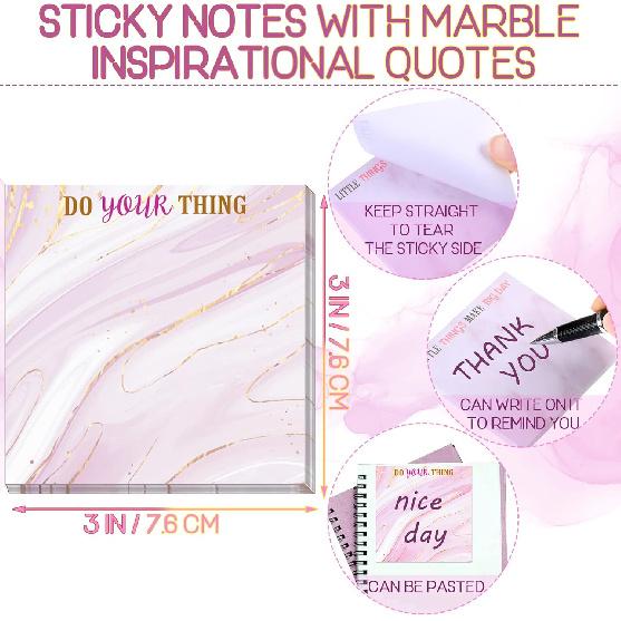 Zonon 12 Pcs pirational Sticky Notes 3 x 3 Inch Fun Motivational Note Pads 50 Sheets Per Notepad Housekeeping Week Gifts Positive Affirmations Gifts