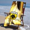 proof beach towel with AEK FC LOGO pattern - soft,absorbent,quick-drying,machine washable - perfect for swimming,camping,bathing