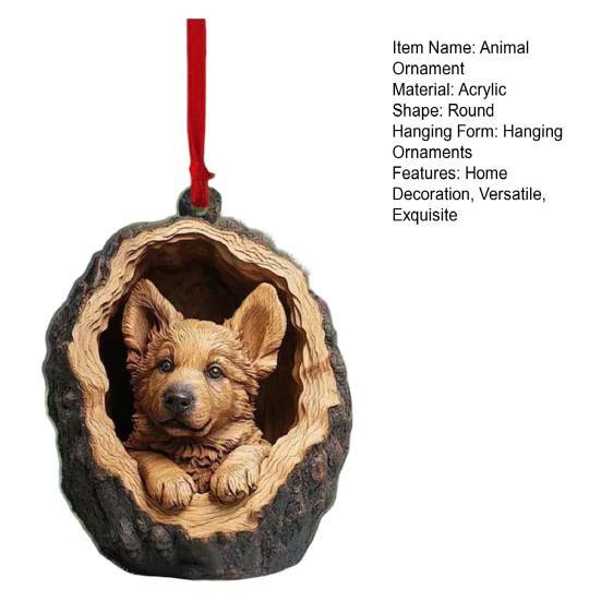 Рождественское украшение в виде животного 2D акриловое мультяшное лесное животное рождественская елка подвесное украшение для праздничного домашнего декора