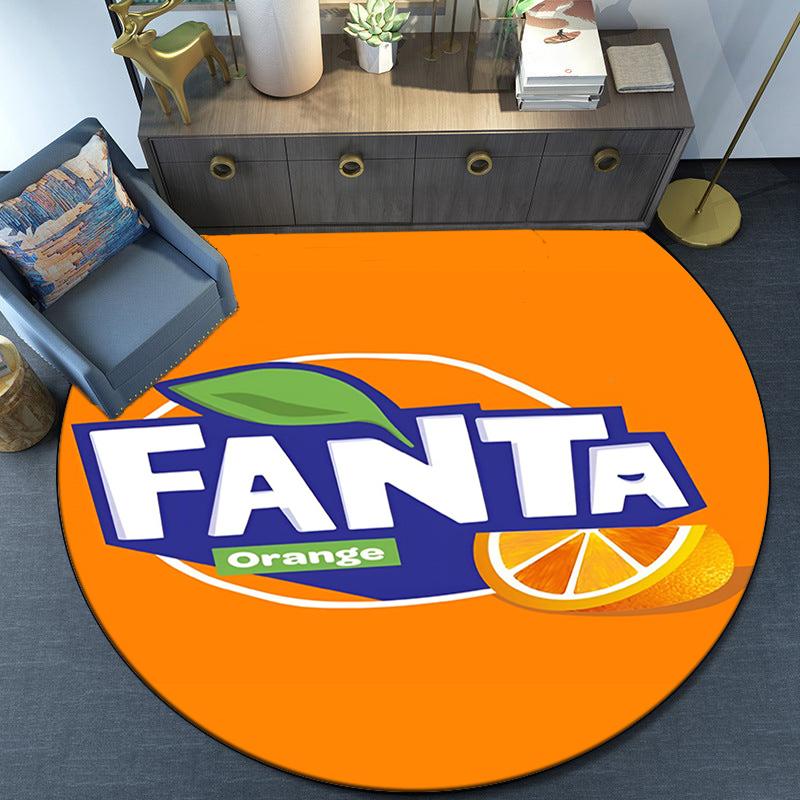 Fanta Orange Refreshment Round Rug for Livingroom,Bedroom, Palyroom, Chair Rug, Area rug, Circle Carpet, Fan Christmas gift