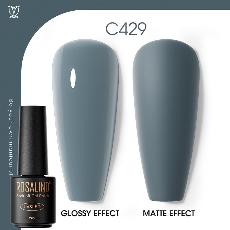 ROSALIND Красочный гель-лак для ногтей, блестящий гибридный лак, полуперманентный лак для ногтей, матовый верхний базовый слой, гель-лак для ногтей