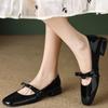 Fashion 2024 Autumn New Fashionable Retro Low Heel College Style Single Shoes Coarse Heel Shallow Bow Mary Jane Shoes for Women