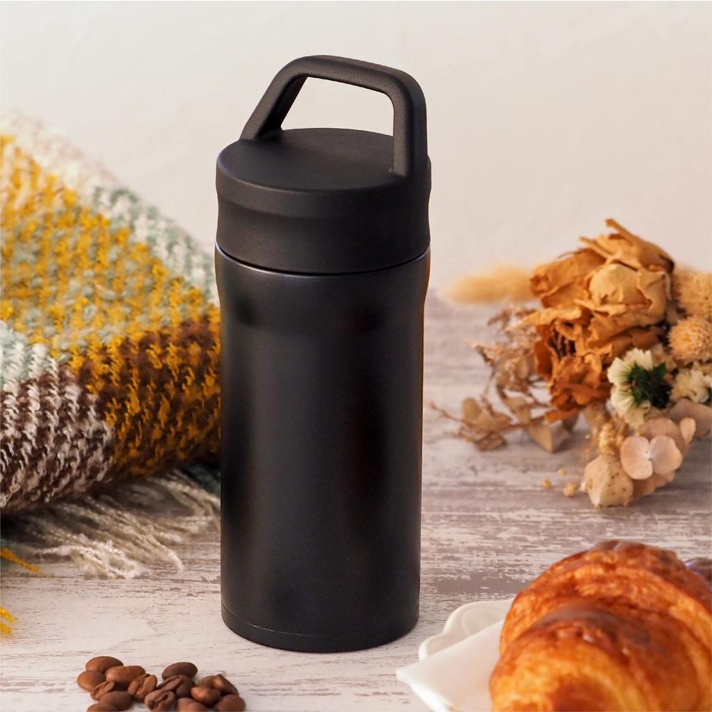 Бутылка для воды Atlas 350 мл, термоизолированная, легкая, кружка, бутылка для кофе, термос, легко моется, тонкая, с прямой ручкой для питья, горячая вода ACN-353BK