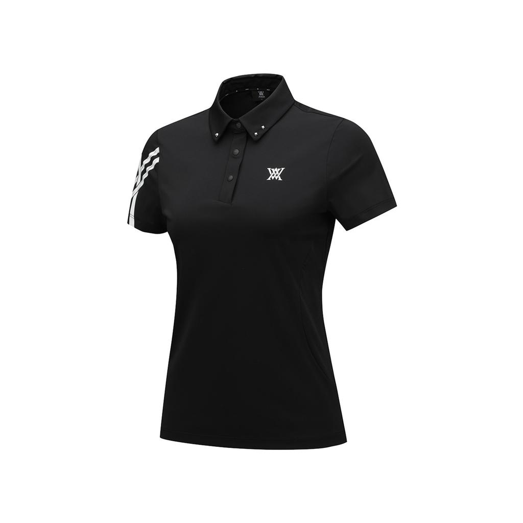 ANEW GOLF Женская короткая футболка с точкой логотипа Sm_Чёрная