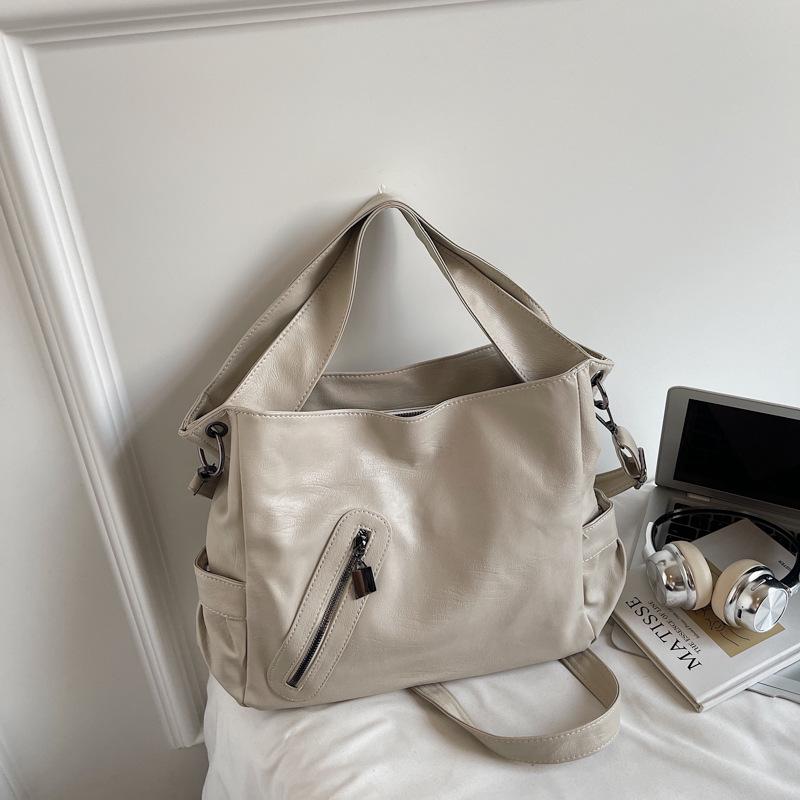 2025 Женская Модная Текстурированная Сумка-Тоут Большой Вместимости на Плечо и Через Плечо