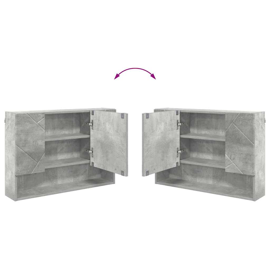 Bathroom Furniture Set 2 pcs Concrete Grey Plywood and Metal