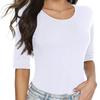 Half Sleeve Solid Basic Tops Slim Fitted Women's T-shirts