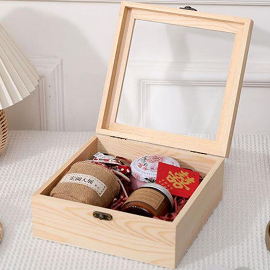 Lockable Decorative Wooden Storage Box Craft Souvenir DIY Organizer Removable Tray Dividers Gift Storage Container