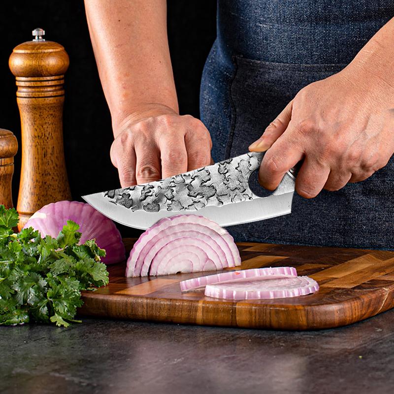 Professional Butcher Cleaver Boning Knife Forged Kitchen Chef Knife Stainless Steel Meat Fish Fruit Knife with Cover