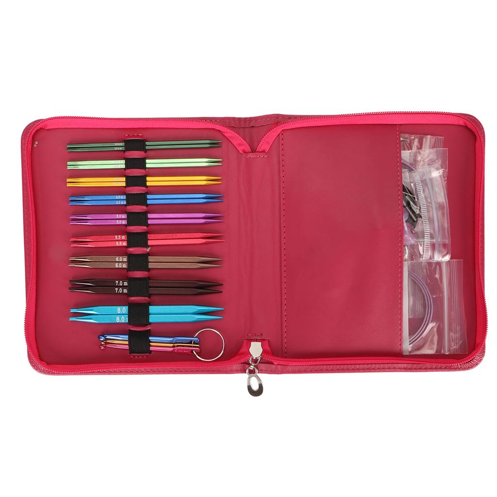 Набор из 9 пар сменных круговых спиц с эргономичной ручкой, полный набор инструментов из алюминия